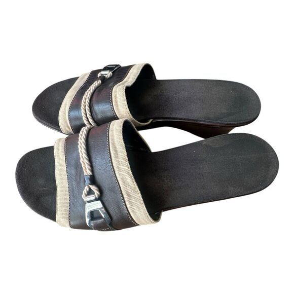 Aerosoles Leather Canvas Nautical Rope Sandals Size 9M - Picture 4 of 7